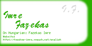 imre fazekas business card